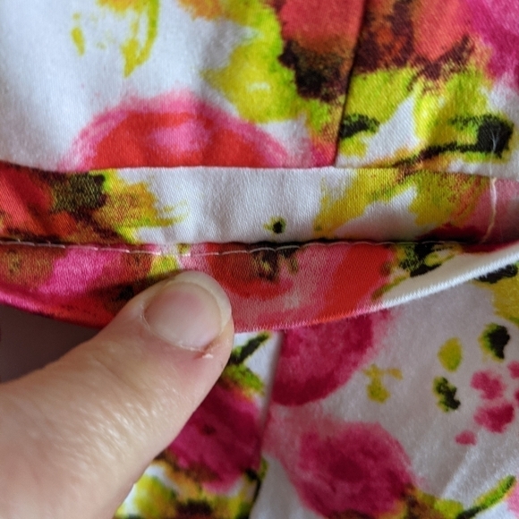 NWT Floral Straight Narrow Crop Maximalist Pants Pink Summer - Picture 15 of 15